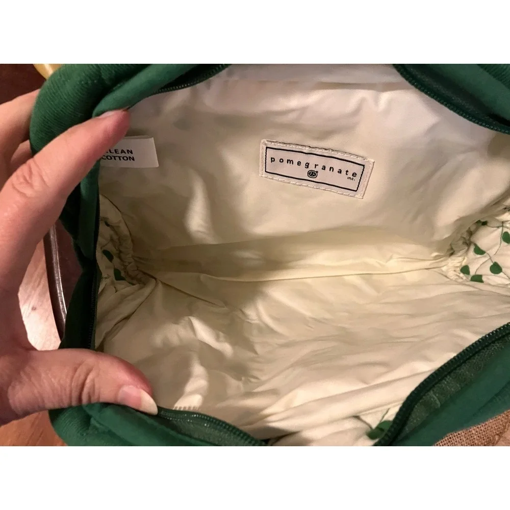 Pomegranate Inc. KY Cosmetic Makeup Bag Set Green Corduroy NWT Zip Preppy Gift